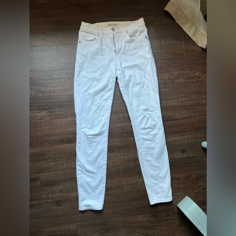 Madewell white high riser skinny